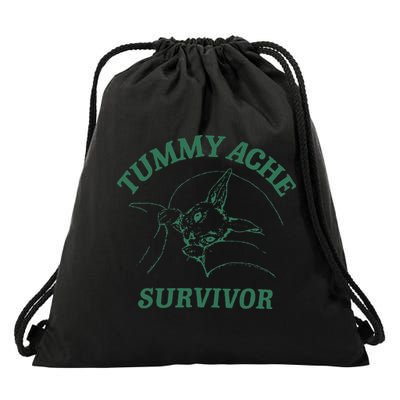 Tummy Ache Survivor Funny Rabbit Meme Bunny Lover Drawstring Bag