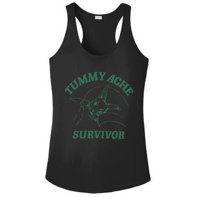 Tummy Ache Survivor Funny Rabbit Meme Bunny Lover Ladies PosiCharge Competitor Racerback Tank