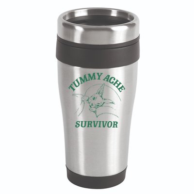 Tummy Ache Survivor Funny Rabbit Meme Bunny Lover 16oz Travel Tumbler