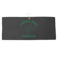 Tummy Ache Survivor Funny Rabbit Meme Bunny Lover Large Microfiber Waffle Golf Towel