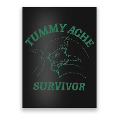 Tummy Ache Survivor Funny Rabbit Meme Bunny Lover Poster