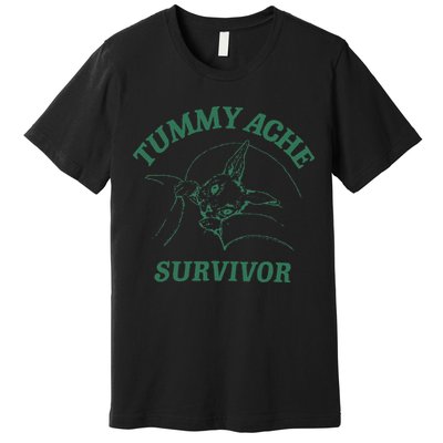 Tummy Ache Survivor Funny Rabbit Meme Bunny Lover Premium T-Shirt