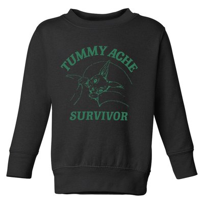 Tummy Ache Survivor Funny Rabbit Meme Bunny Lover Toddler Sweatshirt