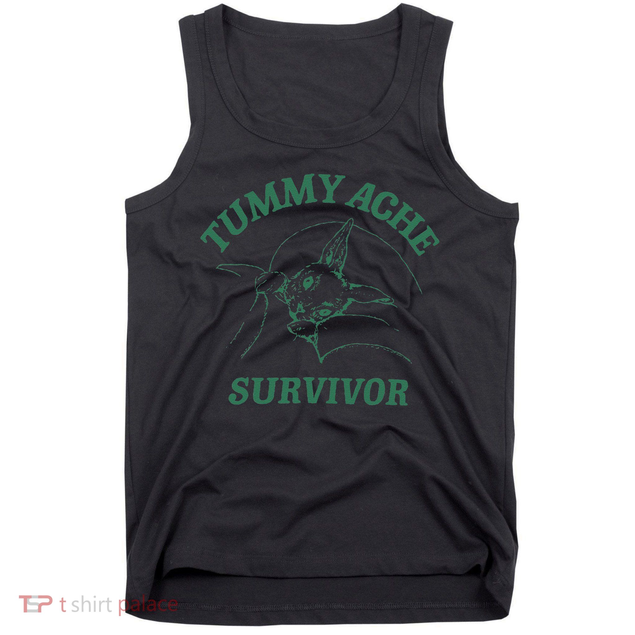 Tummy Ache Survivor Funny Rabbit Meme Bunny Lover Tank Top