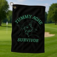 Tummy Ache Survivor Funny Rabbit Meme Bunny Lover Golf Towel