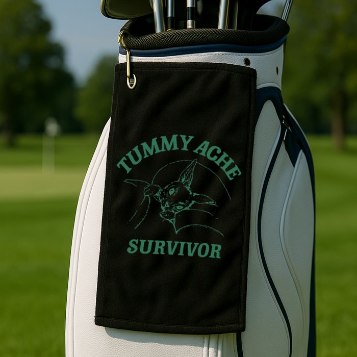 Tummy Ache Survivor Funny Rabbit Meme Bunny Lover Golf Towel