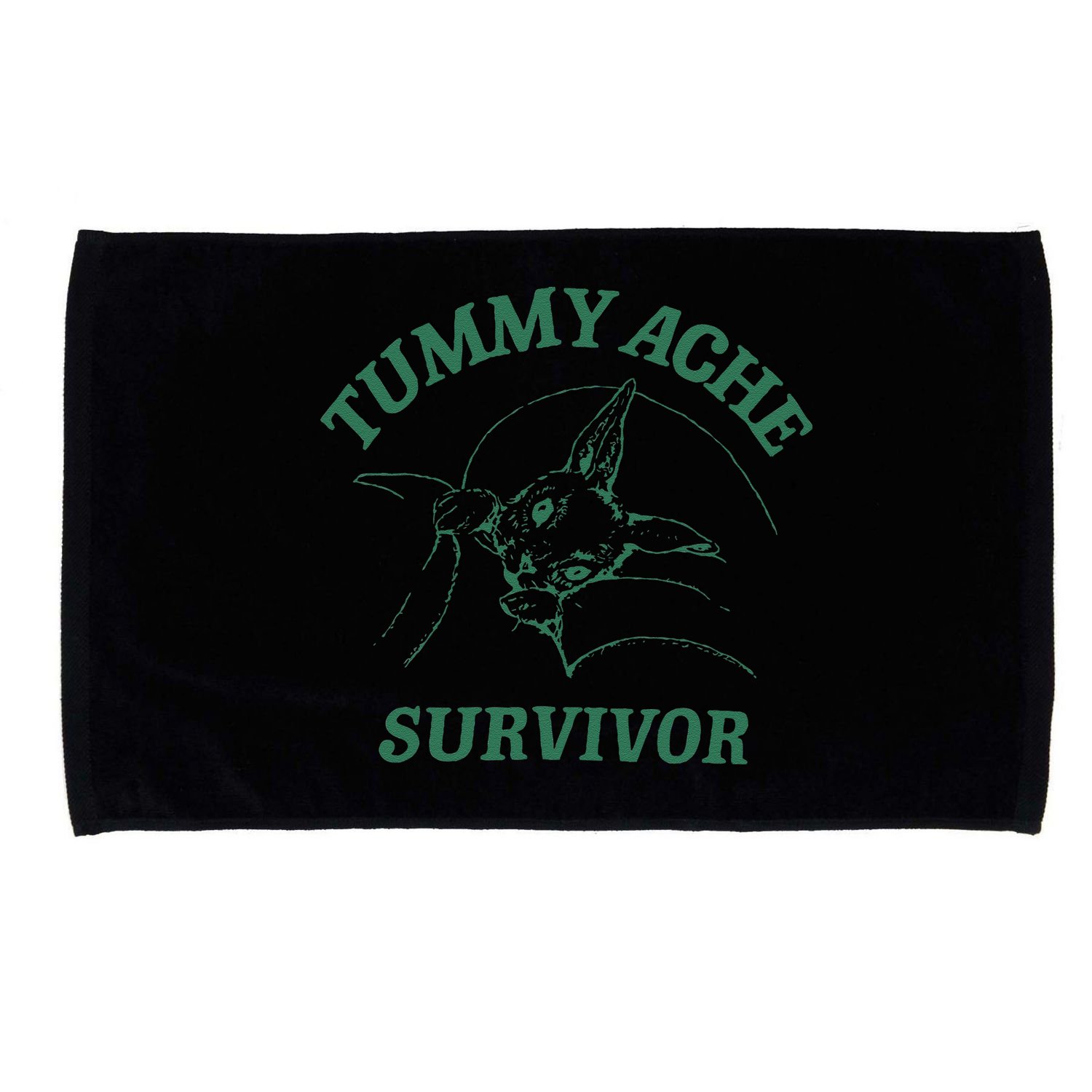 Tummy Ache Survivor Funny Rabbit Meme Bunny Lover Microfiber Hand Towel