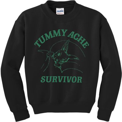 Tummy Ache Survivor Funny Rabbit Meme Bunny Lover Kids Sweatshirt