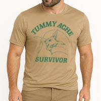 Tummy Ache Survivor Funny Rabbit Meme Bunny Lover Cooling Performance Crew T-Shirt
