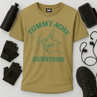 Tummy Ache Survivor Funny Rabbit Meme Bunny Lover Cooling Performance Crew T-Shirt
