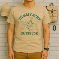 Tummy Ache Survivor Funny Rabbit Meme Bunny Lover T-Shirt