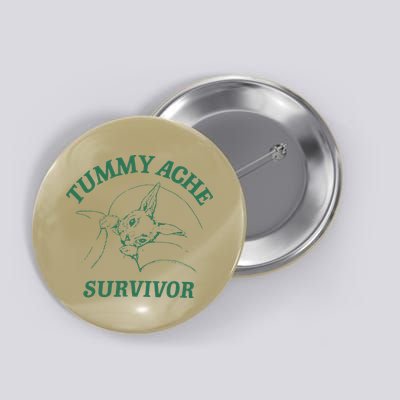 Tummy Ache Survivor Funny Rabbit Meme Bunny Lover Button