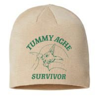 Tummy Ache Survivor Funny Rabbit Meme Bunny Lover Sustainable Beanie