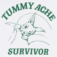 Tummy Ache Survivor Funny Rabbit Meme Bunny Lover Garment-Dyed Sweatshirt