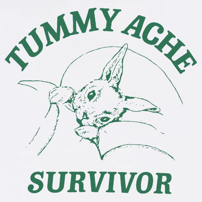 Tummy Ache Survivor Funny Rabbit Meme Bunny Lover Garment-Dyed Sweatshirt