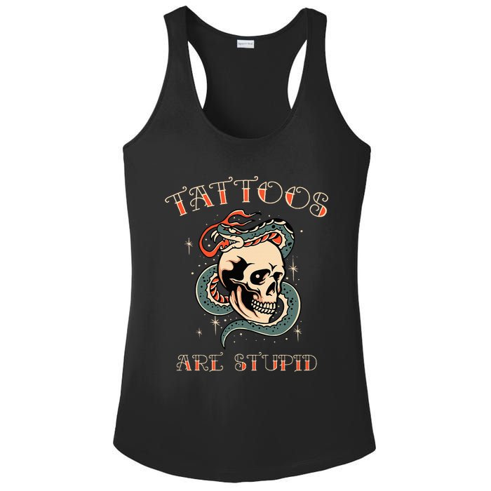 Tattoos Are Stupid Tattoo Artist Ladies PosiCharge Competitor Racerback Tank