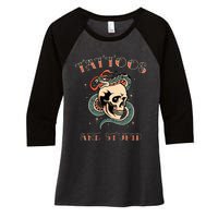 Tattoos Are Stupid Tattoo Artist Women's Tri-Blend 3/4-Sleeve Raglan Shirt