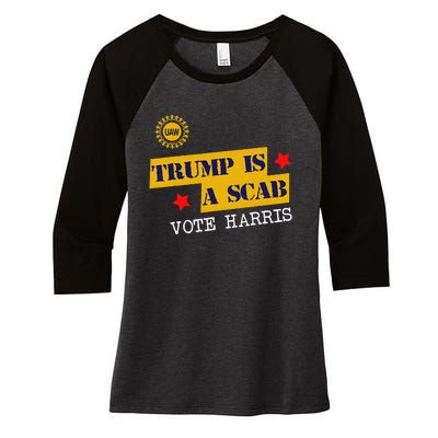 Trumps A Scab Women's Tri-Blend 3/4-Sleeve Raglan Shirt