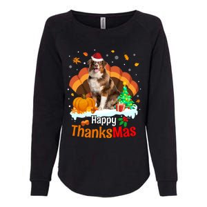 Thanksgiving Australian Shepherd Happy Christmas Aussie Gift Womens California Wash Sweatshirt