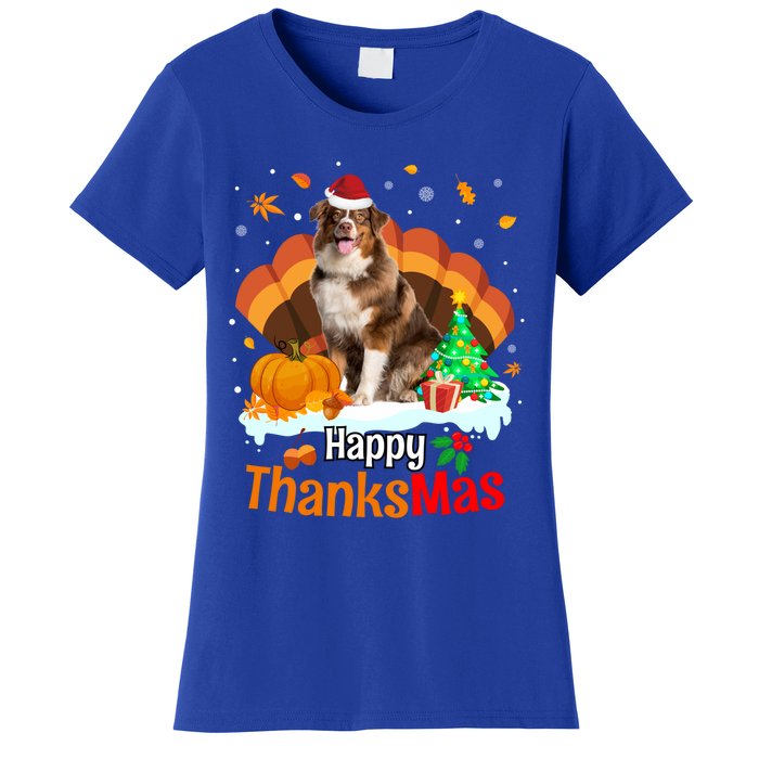 Thanksgiving Australian Shepherd Happy Christmas Aussie Gift Women's T-Shirt