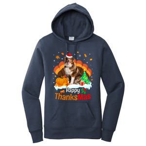 Thanksgiving Australian Shepherd Happy Christmas Aussie Gift Women's Pullover Hoodie