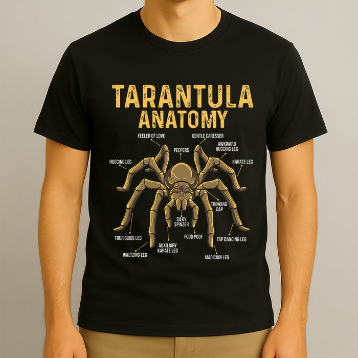 Tarantula Anatomy Spider Arthropod Arachnid Arachnophile T-Shirt