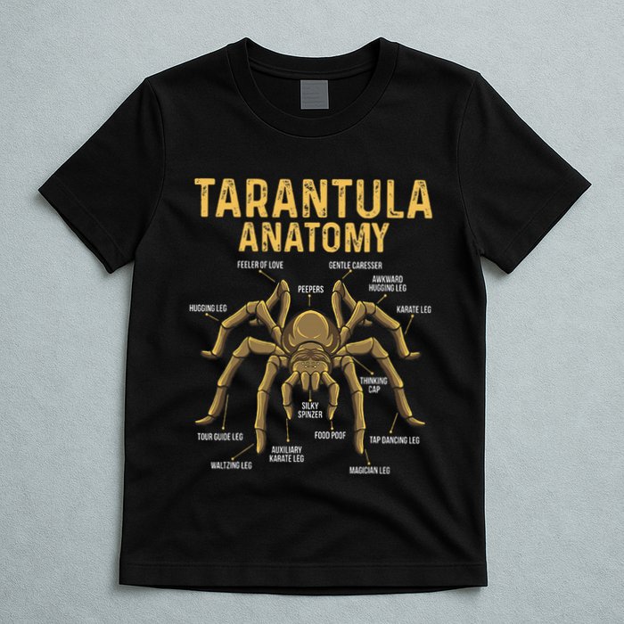 Tarantula Anatomy Spider Arthropod Arachnid Arachnophile T-Shirt