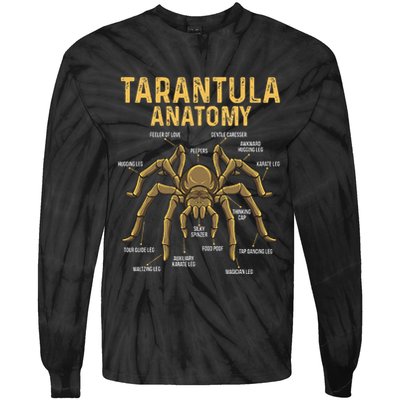Tarantula Anatomy Spider Arthropod Arachnid Arachnophile Tie-Dye Long Sleeve Shirt