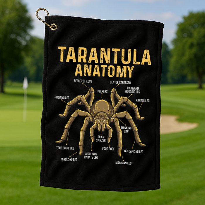 Tarantula Anatomy Spider Arthropod Arachnid Arachnophile Golf Towel