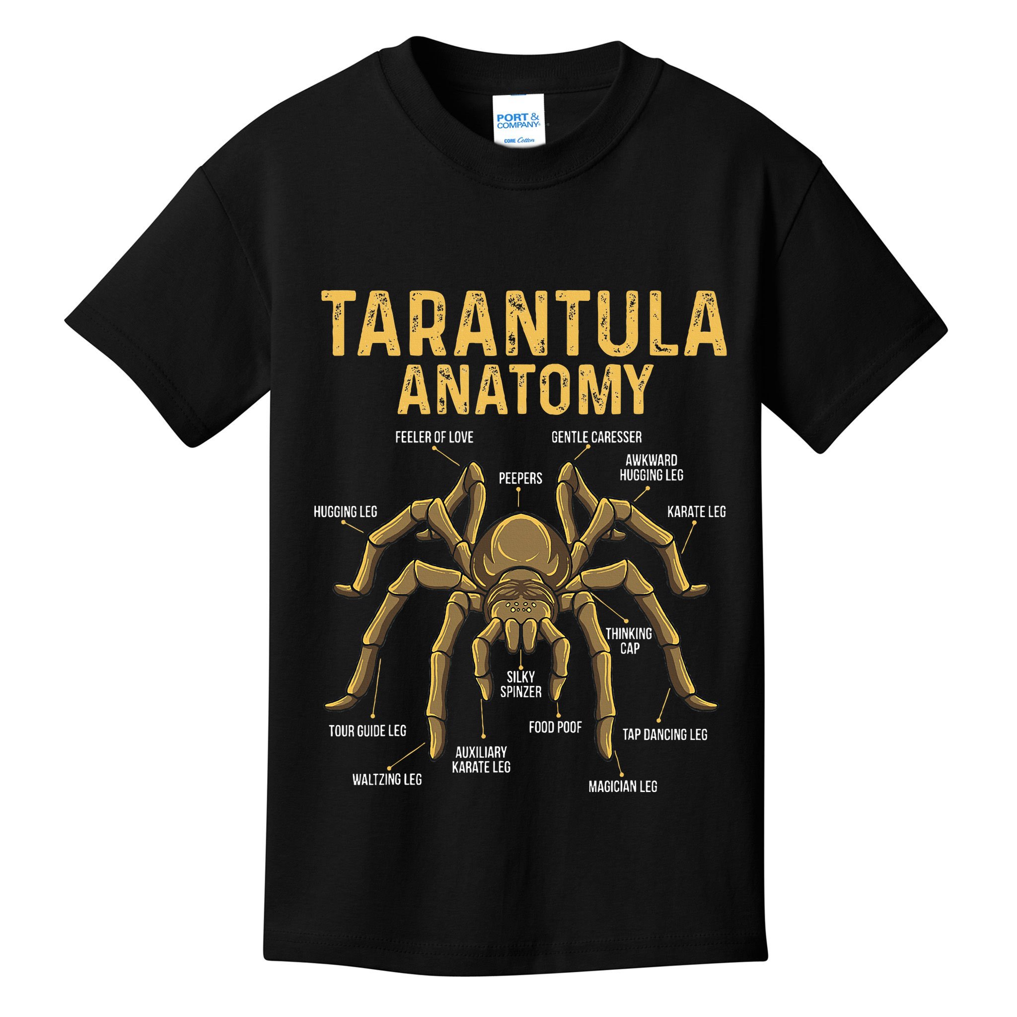 Tarantula Anatomy Spider Arthropod Arachnid Arachnophile Kids T-Shirt