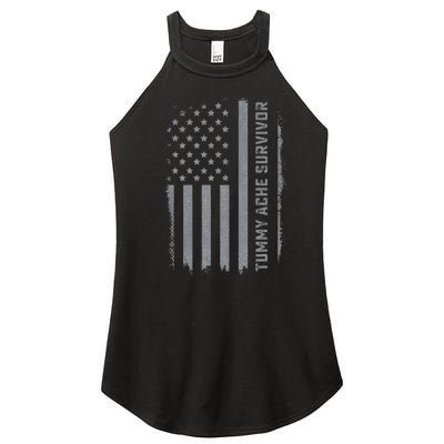 Tummy Ache Survivor Ibs Stomach Ache Us Flag Women’s Perfect Tri Rocker Tank