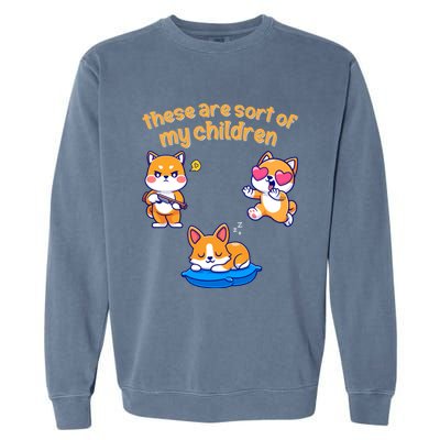 These Are Sort Of My Cute Shiba Inu And Corgi Dogs Gift Garment-Dyed Sweatshirt