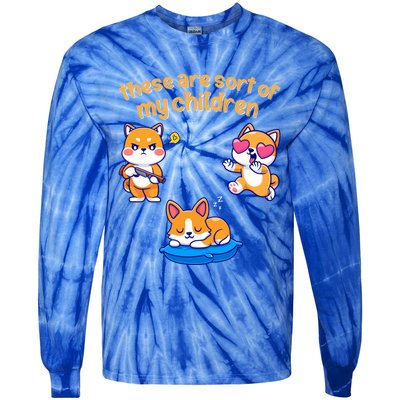 These Are Sort Of My Cute Shiba Inu And Corgi Dogs Gift Tie-Dye Long Sleeve Shirt