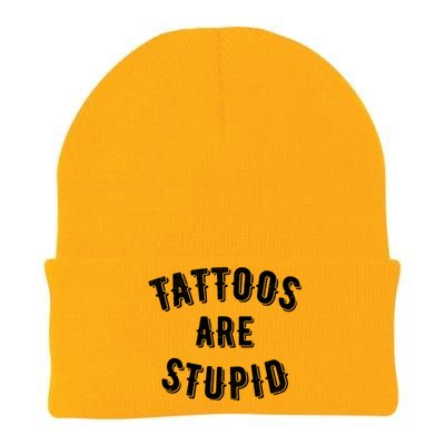 Tattoos Are Stupid Sarcastic Tattooed Knit Cap Winter Beanie