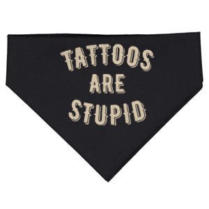 Tattoos Are Stupid Sarcastic Tattooed USA-Made Doggie Bandana