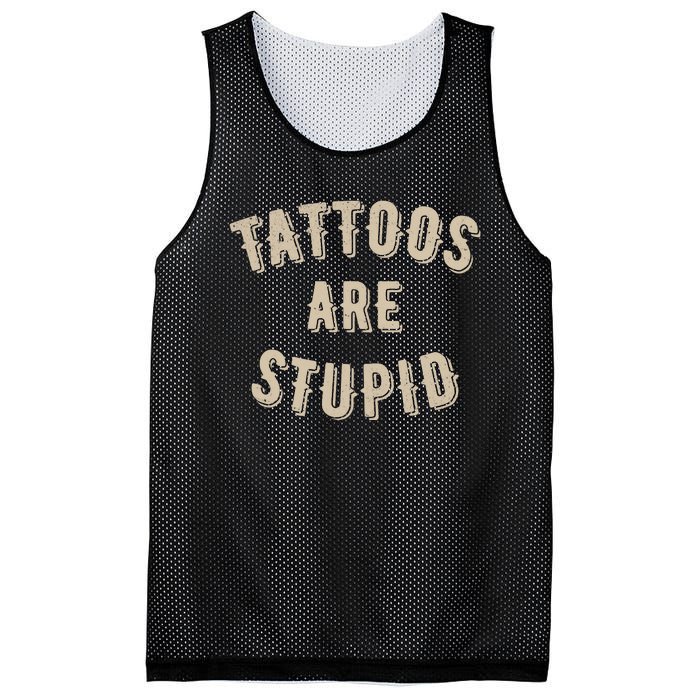 Tattoos Are Stupid Sarcastic Tattooed Mesh Reversible Basketball Jersey Tank