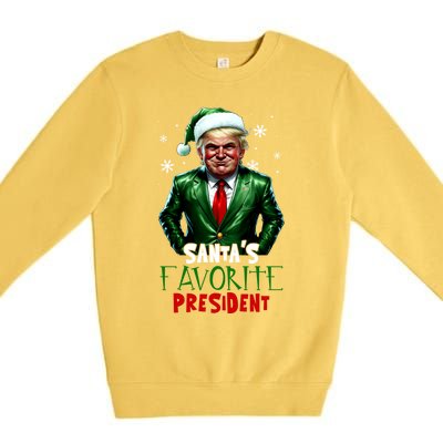 Trump As SantaS Favorite President 2024 Trump Elf Christmas Gift Premium Crewneck Sweatshirt