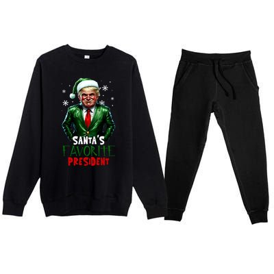 Trump As SantaS Favorite President 2024 Trump Elf Christmas Gift Premium Crewneck Sweatsuit Set