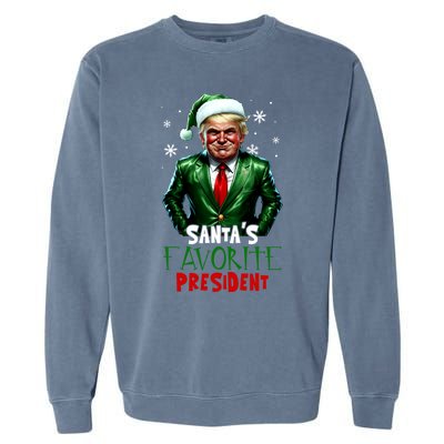 Trump As SantaS Favorite President 2024 Trump Elf Christmas Gift Garment-Dyed Sweatshirt