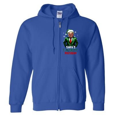 Trump As SantaS Favorite President 2024 Trump Elf Christmas Gift Full Zip Hoodie