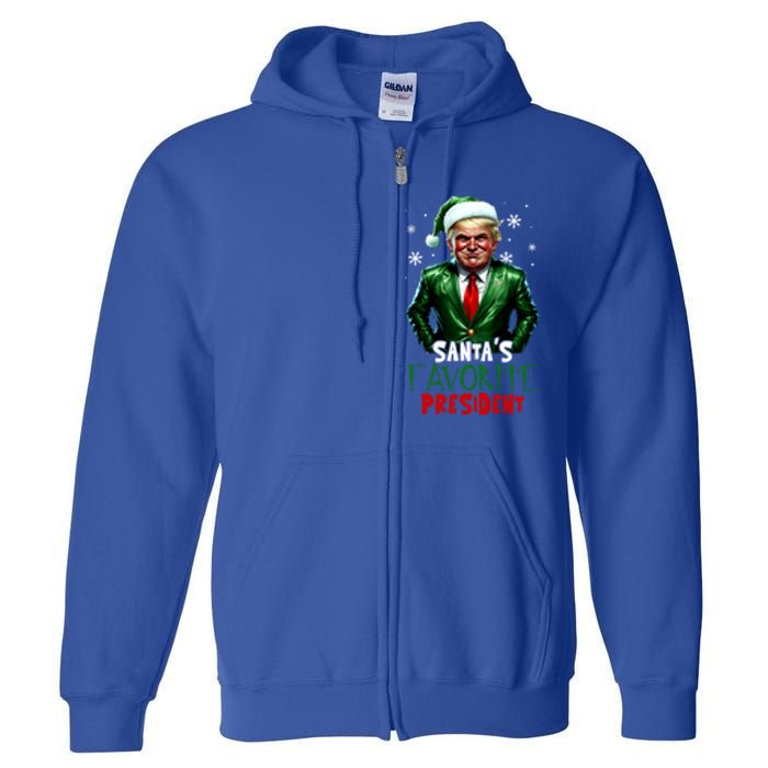 Trump As SantaS Favorite President 2024 Trump Elf Christmas Gift Full Zip Hoodie