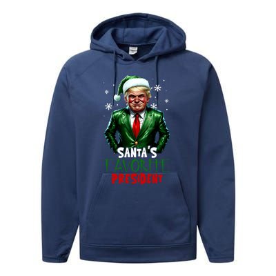 Trump As SantaS Favorite President 2024 Trump Elf Christmas Gift Performance Fleece Hoodie