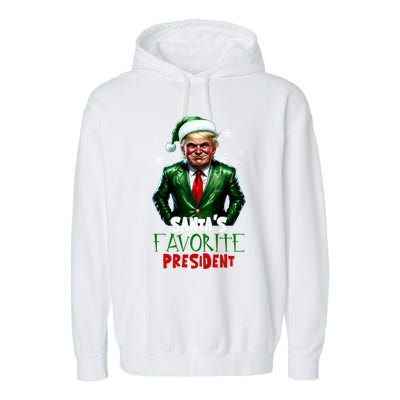 Trump As SantaS Favorite President 2024 Trump Elf Christmas Gift Garment-Dyed Fleece Hoodie