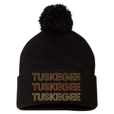 Tuskegee Al Souvenir Local Tuskegee Design Pom Pom 12in Knit Beanie