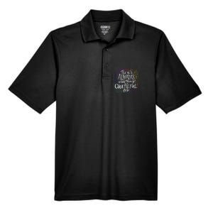 ThereS Always Something To Be Grateful For Funny Gift Men's Origin Performance Pique Polo