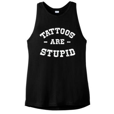 Tattoos Are Stupid Sarcastic Ink Addict Tattooed Western Ladies PosiCharge Tri-Blend Wicking Tank