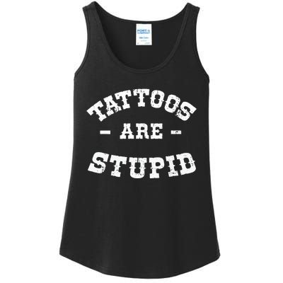 Tattoos Are Stupid Sarcastic Ink Addict Tattooed Western Ladies Essential Tank