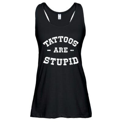 Tattoos Are Stupid Sarcastic Ink Addict Tattooed Western Ladies Essential Flowy Tank