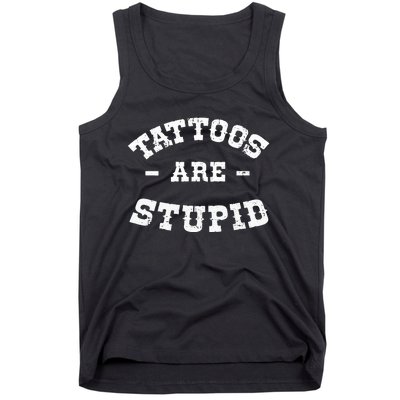 Tattoos Are Stupid Sarcastic Ink Addict Tattooed Western Tank Top