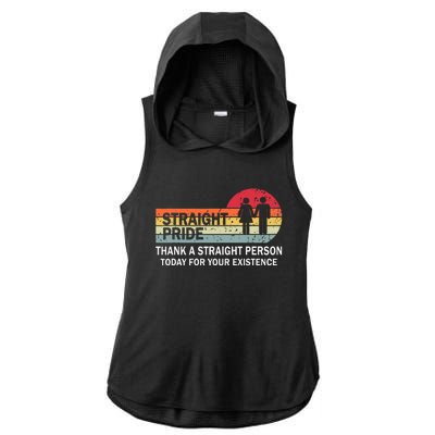 Thank A Straight Person Today For Your Existence Straight Ladies PosiCharge Tri-Blend Wicking Draft Hoodie Tank